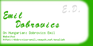 emil dobrovics business card